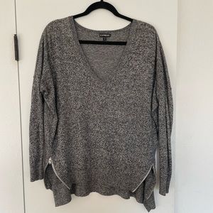 Express Gray sweater w zipper details - S (fits like a M/L)
